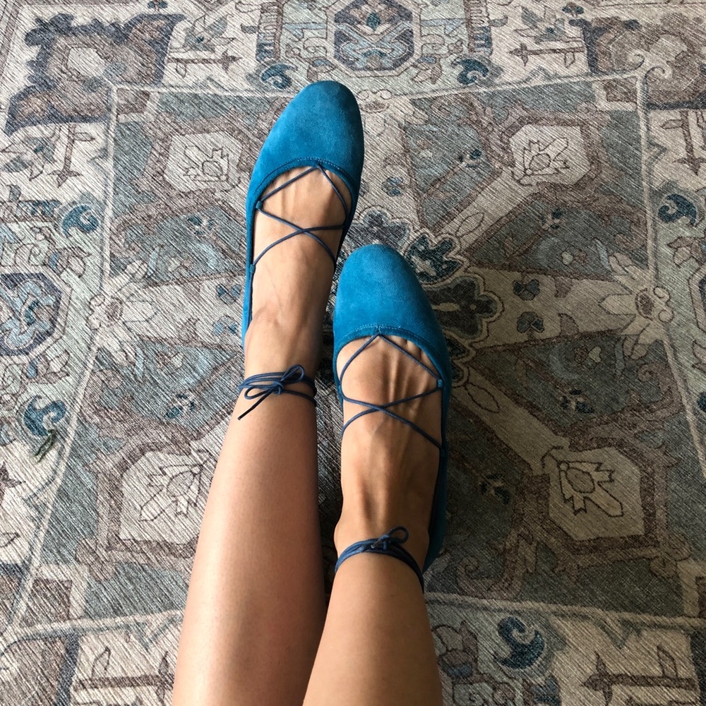 J. Crew Lace Up Ballet Flats